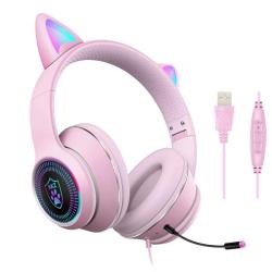 AUDIFONOS DIADEMA OREJAS DE GATO USB (AKZ-023)